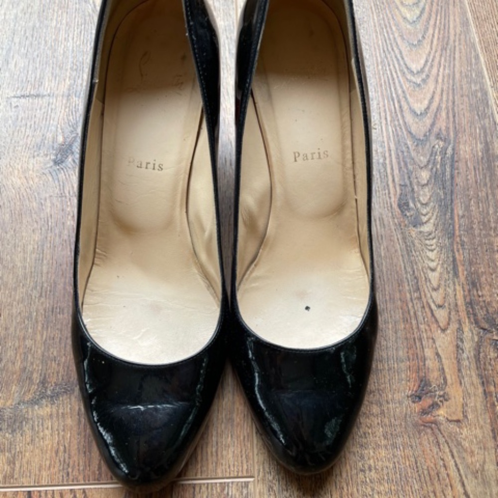 Louboutin- Cadrilla Patent Block Heel Pump